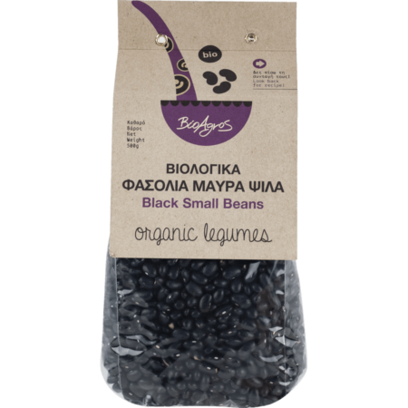Συσκευασία Φασόλια Ψιλά Μαύρα Βιοαγρός 500gr